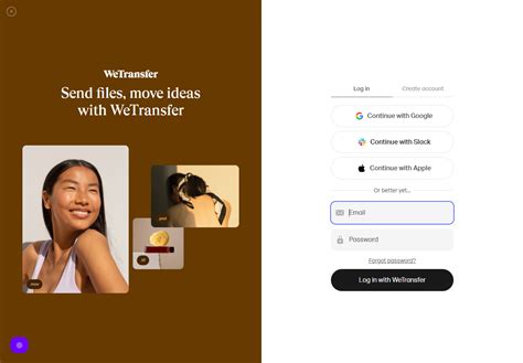 wetransfer|weshare sign in.